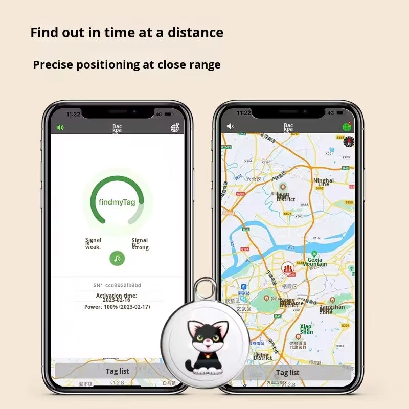 Global Ranging Pet Locator Smart GPS Pet Collar for Cat&Dog Anti-Lost Waterproof IP67 4G Network Tracking Positioning Device