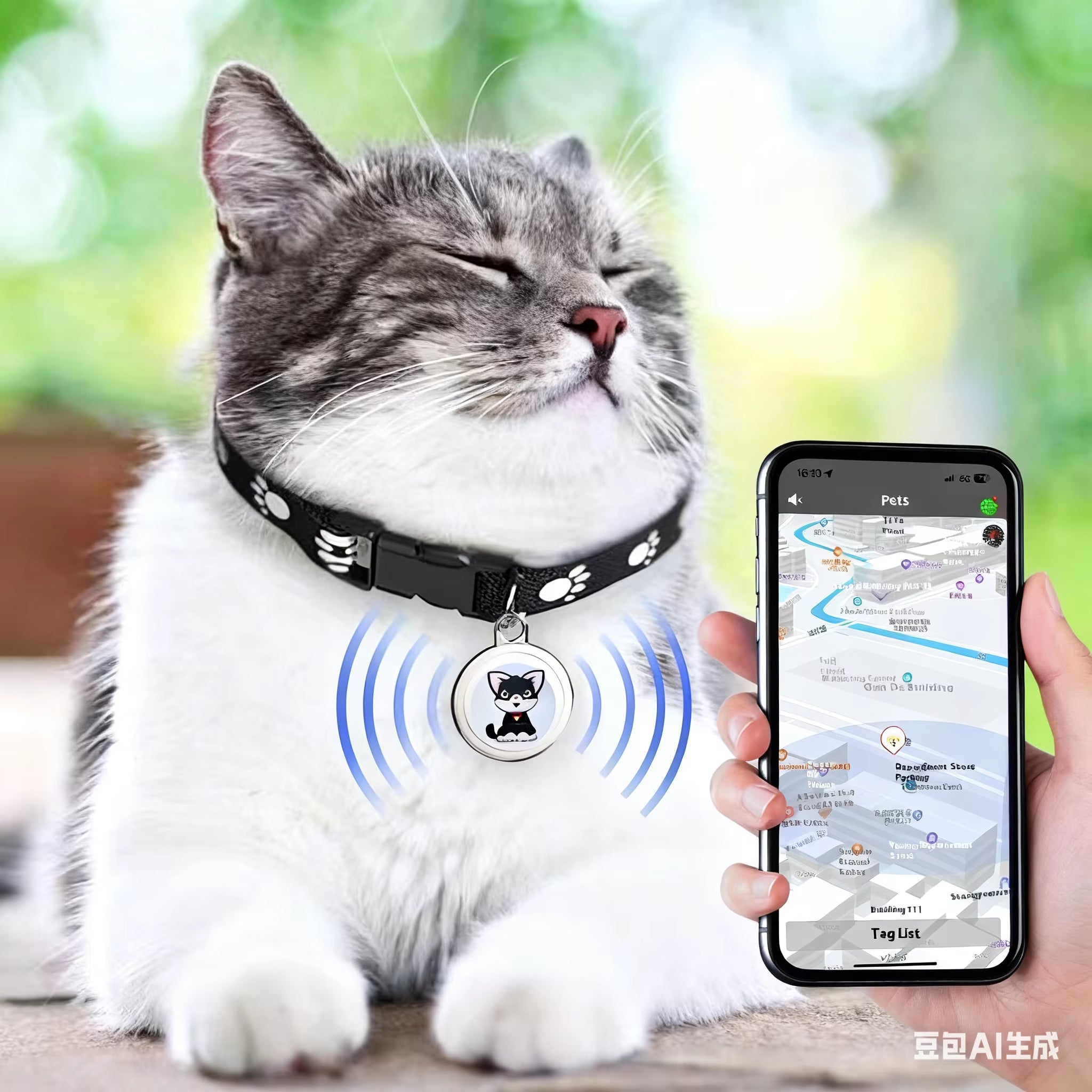 Global Ranging Pet Locator Smart GPS Pet Collar for Cat&Dog Anti-Lost Waterproof IP67 4G Network Tracking Positioning Device